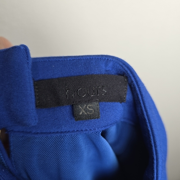 h:ours Crawley Mini Navy Dress Size XS Asymmetric Mini‎ One Sleeve Cocktail Mini - Picture 9 of 10